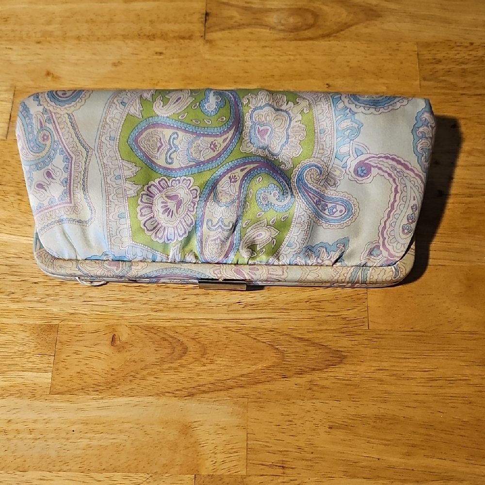 Banana Republic Silver Satin Clutch